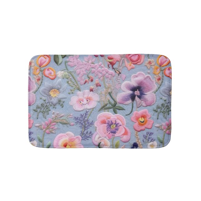 Tapis De Bain Motif floral brodé (Devant)