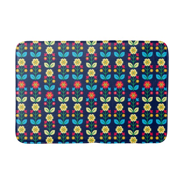 Tapis De Bain Motif floral coloré (Devant)