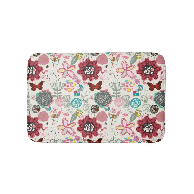 Tapis De Bain Motif floral dans le rétro style 5 (Devant)