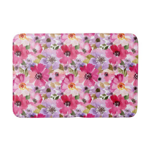 Tapis De Bain Motif floral d'aquarelle d'été