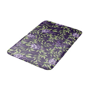 Tapis De Bain Motif floral de feuilles vertes et de glycine