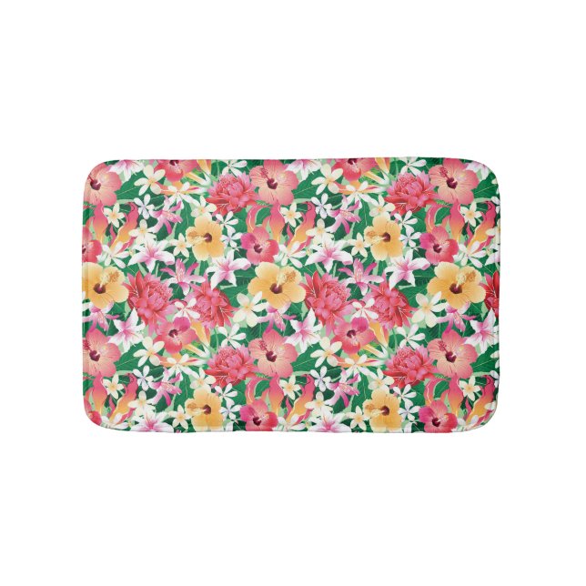 Tapis De Bain Motif floral de ketmie tropicale (Devant)