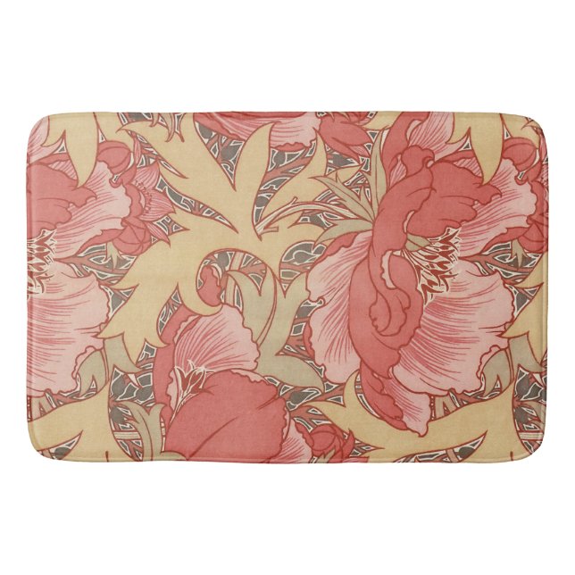 Tapis De Bain Motif floral de Nouveau d'art de pavots de William (Devant)
