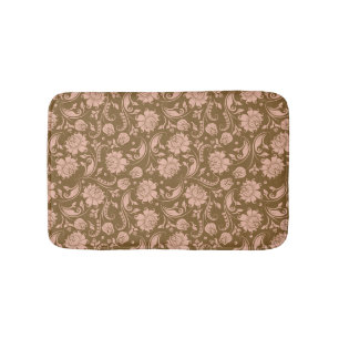 Tapis De Bain Motif floral de rose et de brun