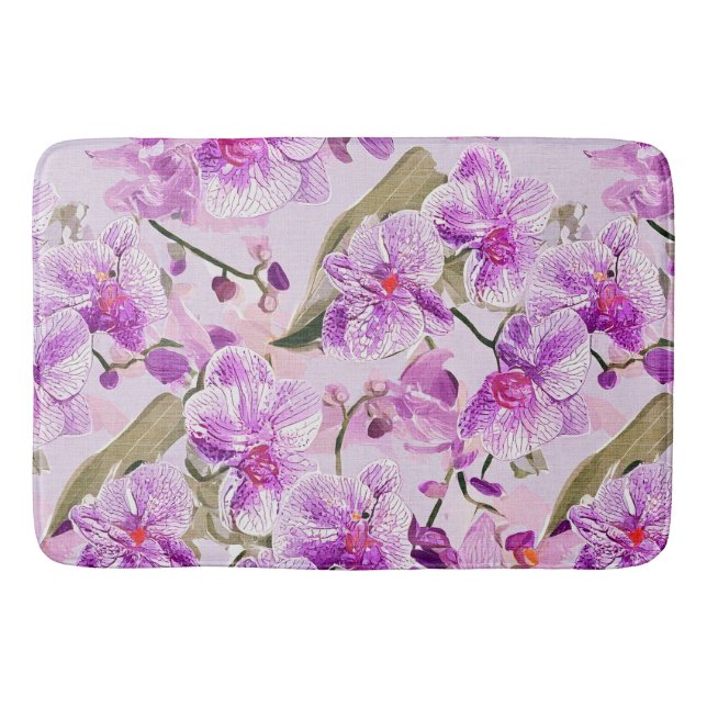 Tapis De Bain motif floral d'orchidée violette (Devant)