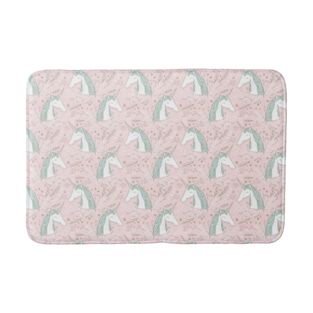 Tapis De Bain Motif floral doux de licorne (Devant)