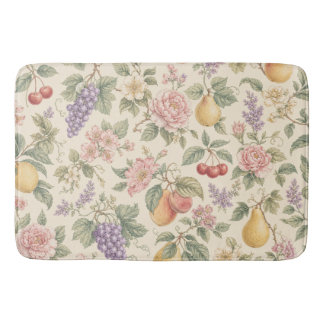 Tapis De Bain Motif floral et fruit vintage