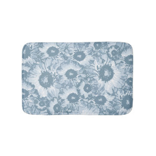 Tapis De Bain Motif floral gris marine élégant