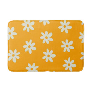 Tapis De Bain Motif floral jaune rétro simple