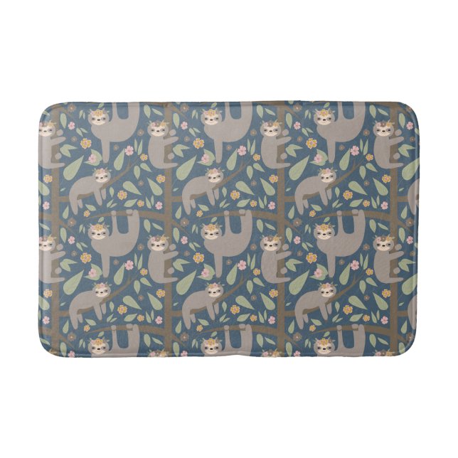 Tapis De Bain Motif floral mignon de paresse (Devant)