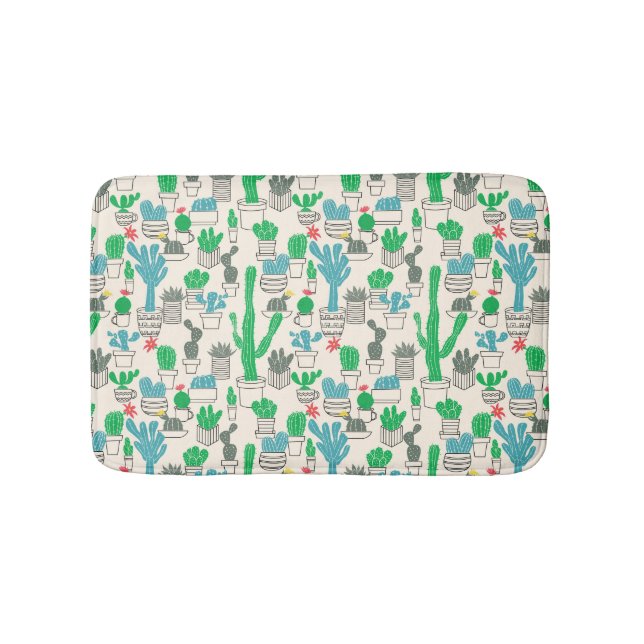 Tapis De Bain Motif floral naturel mignon de cactus (Devant)