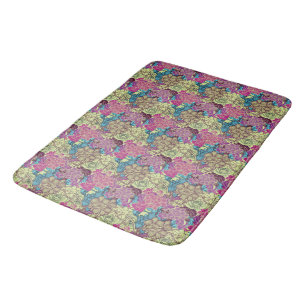 Tapis De Bain Motif Floral Orchidée Rose Jaune vert pourpre