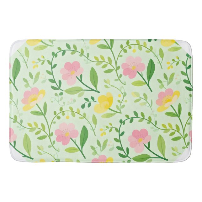 Tapis De Bain Motif floral pastel de printemps (Devant)