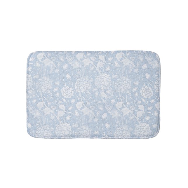 Tapis De Bain Motif Floral William Morris dans Mat Bain Bleu (Devant)