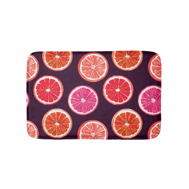 Tapis De Bain Motif foncé Citrus peint à la main (Devant)