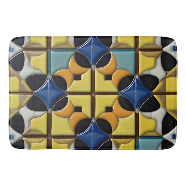 Tapis De Bain Motif géométrique Abstrait aux couleurs vives (Devant)