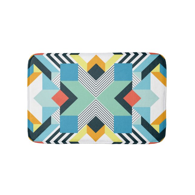 Tapis De Bain Motif géométrique Abstrait moderne. (Devant)