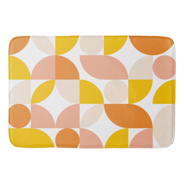 Tapis De Bain Motif géométrique Abstrait Pêche orange jaune (Devant)