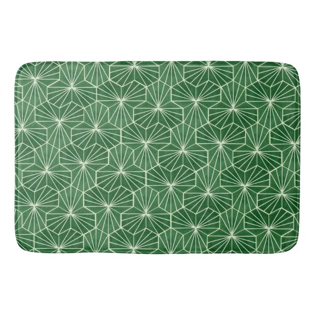 Tapis De Bain Motif géométrique Art déco moderne Lime Green (Devant)