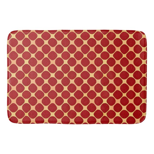 Tapis De Bain Motif géométrique avec cercles rouges (Devant)