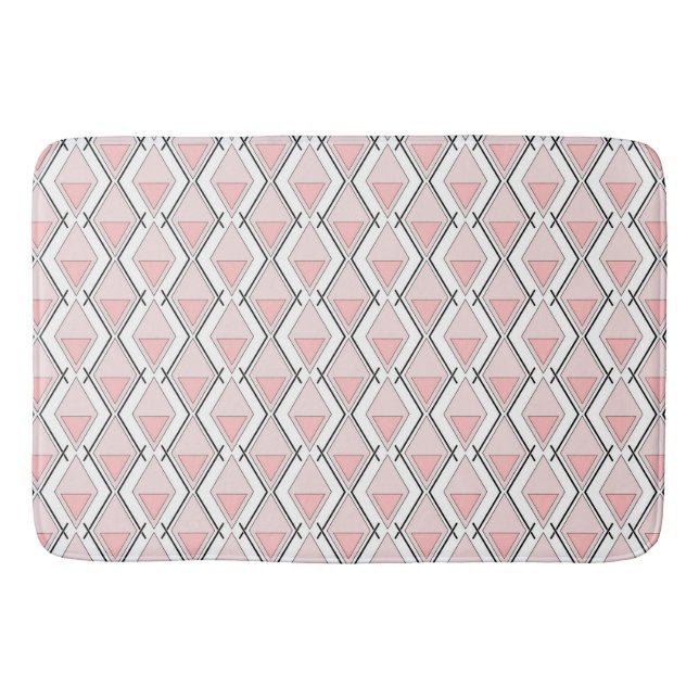 Tapis De Bain Motif géométrique beige rose (Devant)