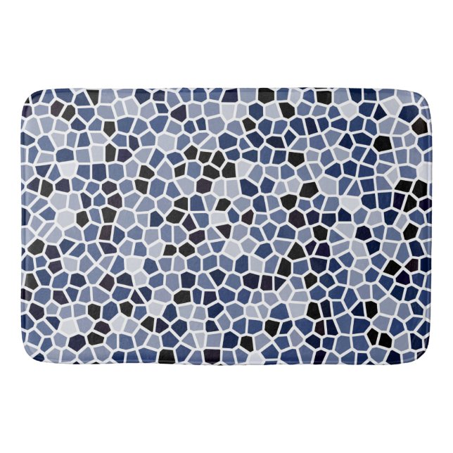 Tapis De Bain Motif géométrique bleu mignon cool (Devant)