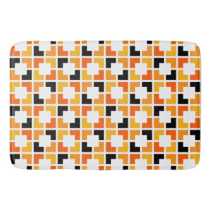 Tapis De Bain Motif géométrique Carré orange jaune