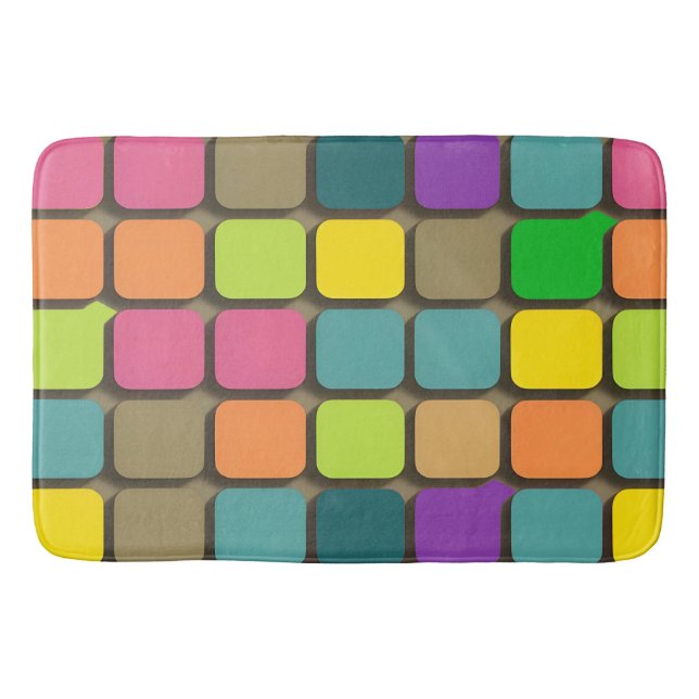 Tapis De Bain Motif Géométrique Coloré (Devant)