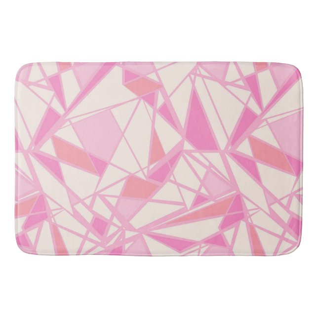 Tapis De Bain Motif géométrique couleur rose abstrait  (Devant)
