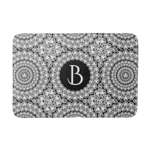 Tapis De Bain Motif géométrique d'impression en diamant blanc