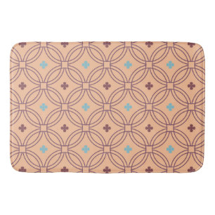 Tapis De Bain Motif géométrique interversible rose et bleu rétro