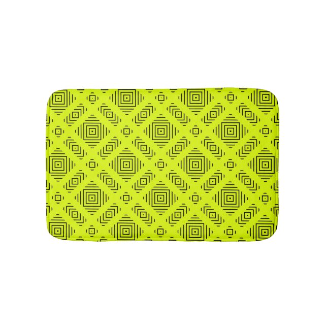 Tapis De Bain Motif géométrique jaune citron (Devant)