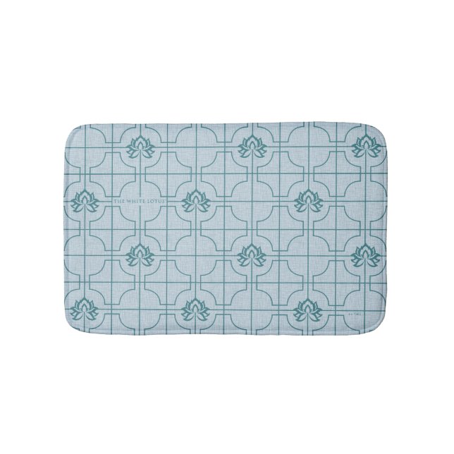 Tapis De Bain Motif géométrique Lotus Grid - Le Lotus Blanc (Devant)