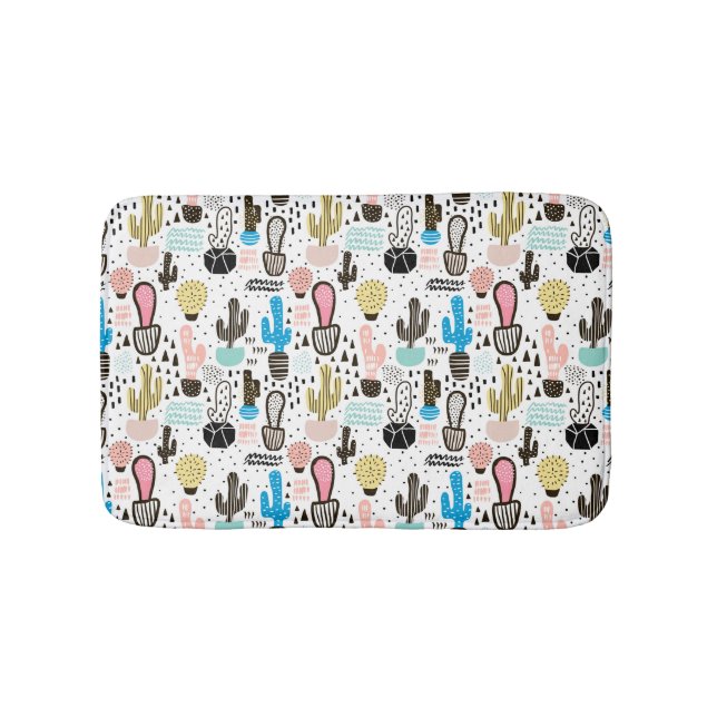 Tapis De Bain Motif géométrique moderne de Cactus (Devant)