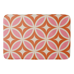 Tapis De Bain Motif géométrique moderne du milieu du siècle rose