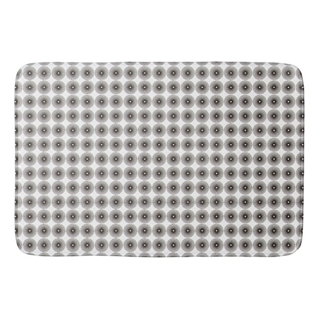 Tapis De Bain Motif géométrique moderne noir et blanc (Devant)