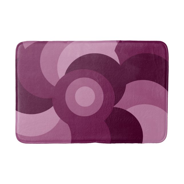 Tapis De Bain motif géométrique moderne rose violet (Devant)