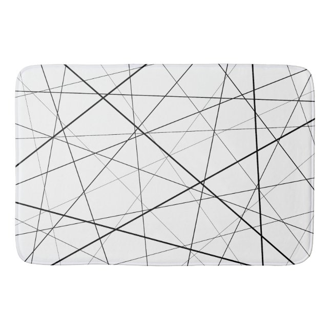 Tapis De Bain Motif géométrique noir et blanc (Devant)