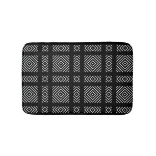 Tapis De Bain Motif géométrique noir et blanc Ama