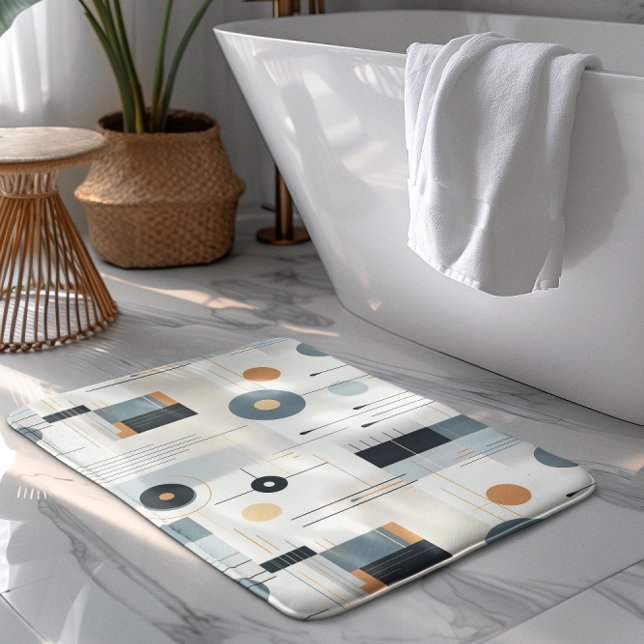 Tapis De Bain Motif géométrique rétro aux tons pastel (Créateur téléchargé)