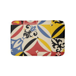 Tapis De Bain Motif géométrique Rétro Seites Azulejos