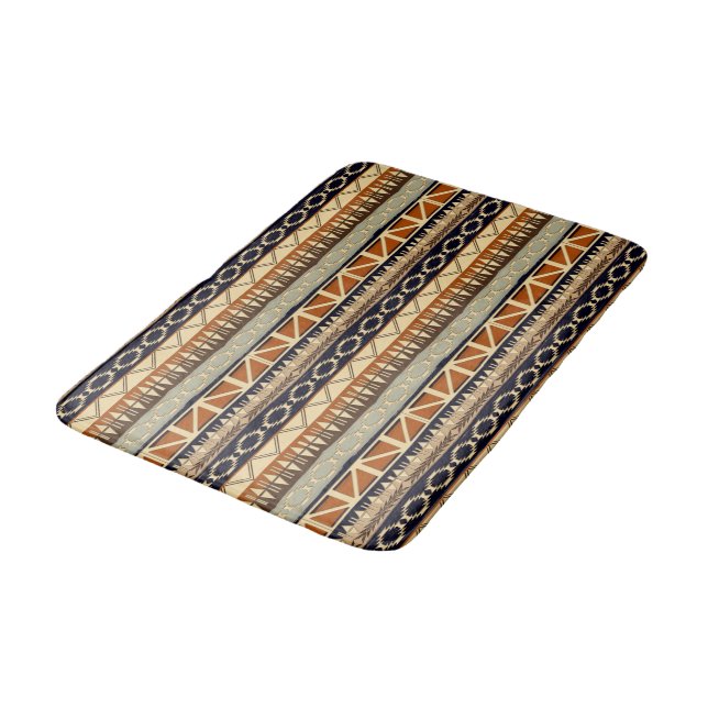 Tapis De Bain Motif géométrique tribal d'Afrique ethnique  (Angle)
