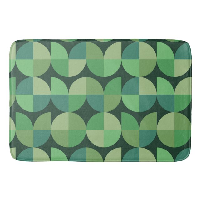 Tapis De Bain Motif géométrique vert sarcelle milieu du siècle (Devant)