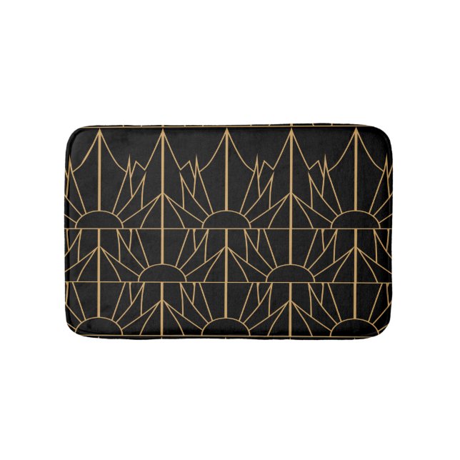 Tapis De Bain Motif Gold et Black Art Déco (Devant)