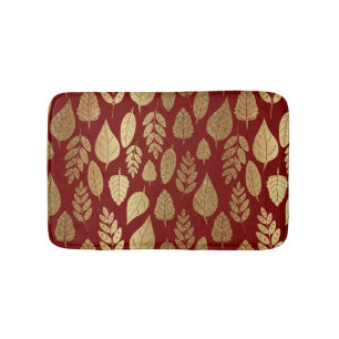 Tapis De Bain Motif Gold et Red Leaf