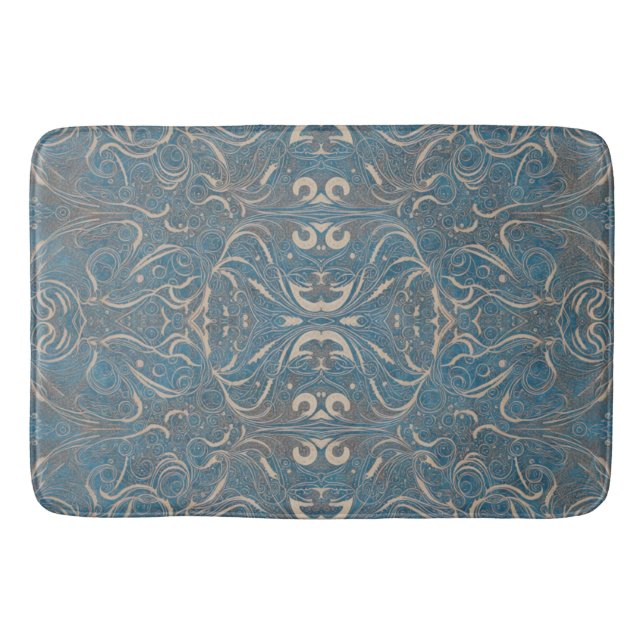 Tapis De Bain Motif gothique Mat Bleu Bain (Devant)