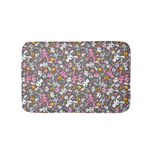 Tapis De Bain motif gris de kawaii (Devant)