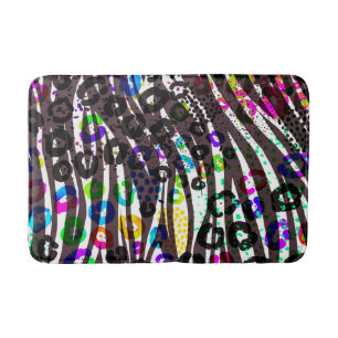 Tapis De Bain Motif imprimé multi-animal funky couleurs vives