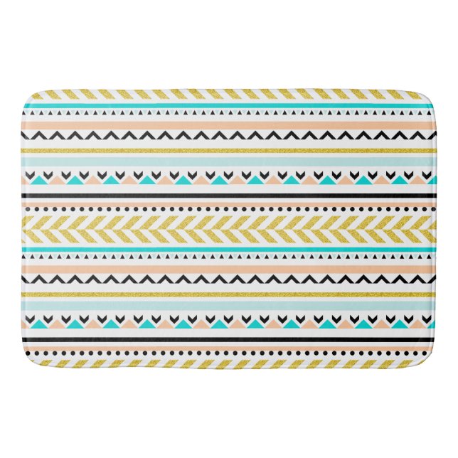 Tapis De Bain Motif inspiré Pastel Aztec contemporain (Devant)
