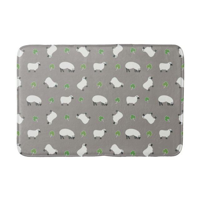 Tapis De Bain Motif irlandais de shamrock et de moutons (Devant)